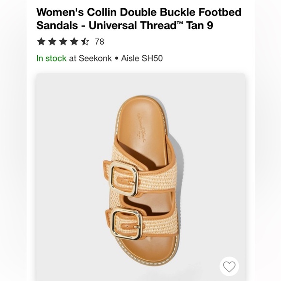 NWT Target Universal Thread Double Buckle Colin Sandals Tan Size 9 - Picture 2 of 5